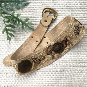 NWOT Leather beaded belt BB-019